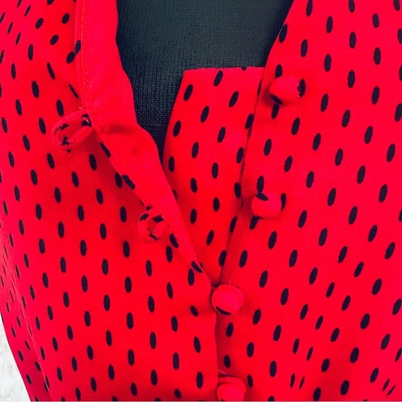Banana Republic Red Midi Dress with Ruffle Sleeves - Picture 4 of 13